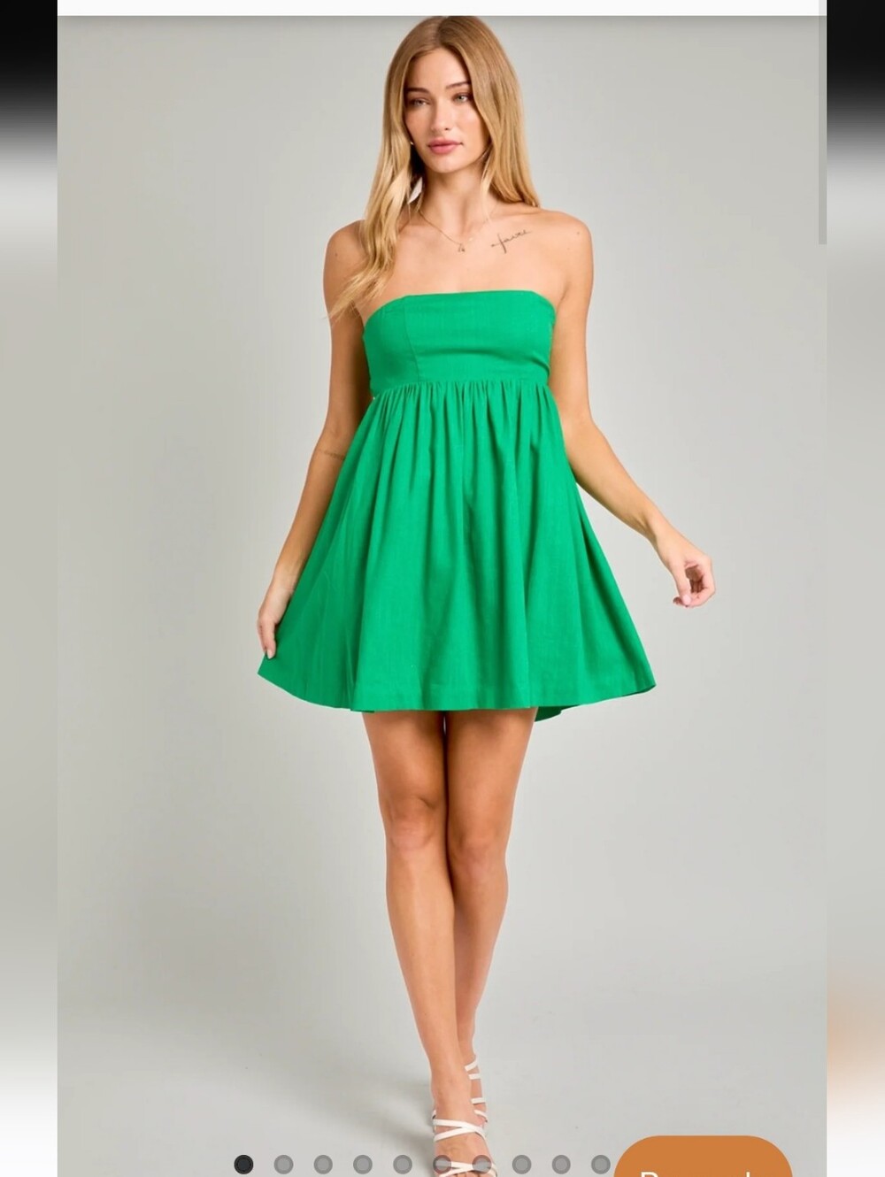 #1.NWT from Lelis Collection Green Strapless Sundress for Casual Resort Wear.